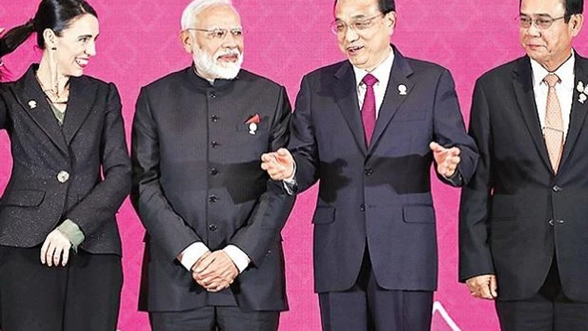 (From left) New Zealand’s Prime Minister Jacinda Ardern, Prime Minister Narendra Modi, Chinese Premier Li Keqiang, and Thai Prime Minister Prayuth Chan-Ocha at the 3rd Regional Comprehensive Economic Partnership (RCEP) summit in Bangkok, Thailand, o (From left) New Zealand’s Prime Minister Jacinda Ardern, Prime Minister Narendra Modi, Chinese Premier Li Keqiang, and Thai Prime Minister Prayuth Chan-Ocha at the 3rd Regional Comprehensive Economic Partnership (RCEP) summit in Bangkok, Thailand, o