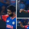 Jasprit Bumrah plane crash gesture after taking Haris Rauff's wicket