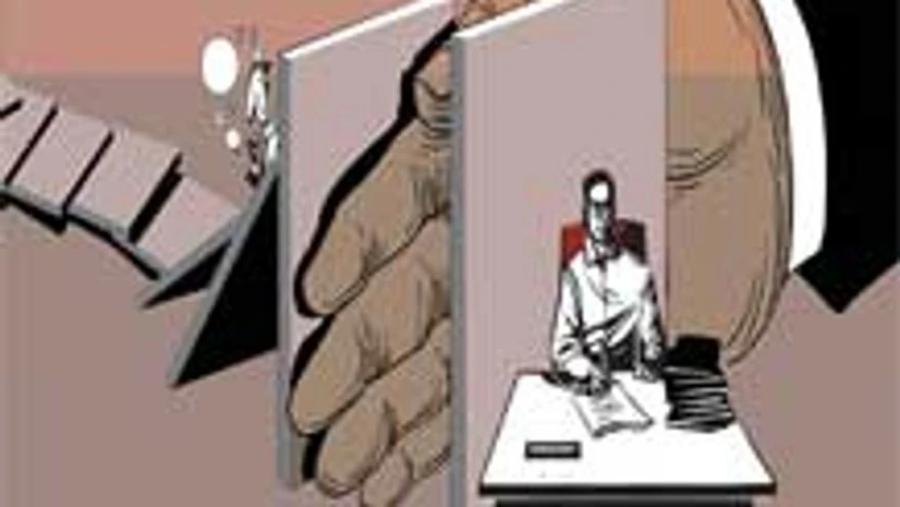 Protecting babus from politicians-illustration Protecting babus from politicians-illustration