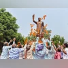 50th anniversary of JP's 'Sampoorna Kranti' call, tributes paid in Patna People throw garlands at a statue of freedom activist Jayaprakash Narayan to commemorate Sampoorna Kranti Diwas and JP Movement, in Patna on Tuesday, June 05, 2018