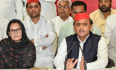 CBI officer probing Akhilesh Yadav in illegal mining case transferred Samajwadi Party chief Akhilesh Yadav with newly elected Rashtriya Lok Dal's MP from Kairan, Begum Tabassum Hasan (L) adresses a press conference, in Lucknow on Wednesday, June 06, 2018.