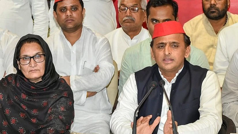 Samajwadi Party chief Akhilesh Yadav with newly elected Rashtriya Lok Dal's MP from Kairan, Begum Tabassum Hasan (L) adresses a press conference, in Lucknow on Wednesday, June 06, 2018. Samajwadi Party chief Akhilesh Yadav with newly elected Rashtriya Lok Dal's MP from Kairan, Begum Tabassum Hasan (L) adresses a press conference, in Lucknow on Wednesday, June 06, 2018.