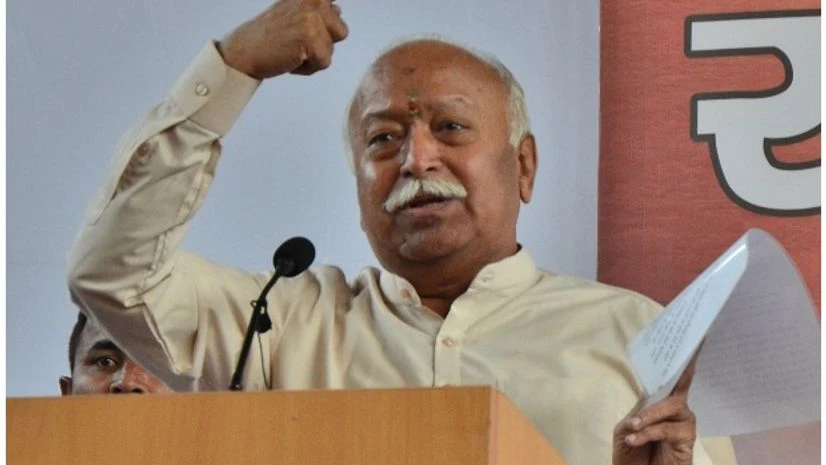 RSS Chief Mohan Bhagwat at a press conference in New Delhi/ Photo Sanjay K Sharma RSS Chief Mohan Bhagwat at a press conference in New Delhi/ Photo Sanjay K Sharma