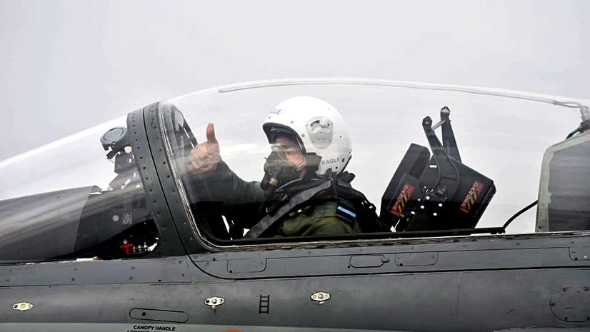 Chief of Air Staff Air Chief Marshal RKS Bhadauria flies the LCA Tejas fighter with 45 Squadron at Air Force Station, in Sulur on Wednesday. Chief of Air Staff Air Chief Marshal RKS Bhadauria flies the LCA Tejas fighter with 45 Squadron at Air Force Station, in Sulur on Wednesday.