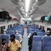 Passengers sitting in Jan Shatabdi train waiting to departs from Calicut with screening and smooth boarding, towards Thiruvananthapuram Ctrl, in Kochi.