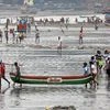 Fishermen take precautions by anchoring their boats at Uttan beach ahead of the Cyclone Nisarga, in Thane. Photo: ANI