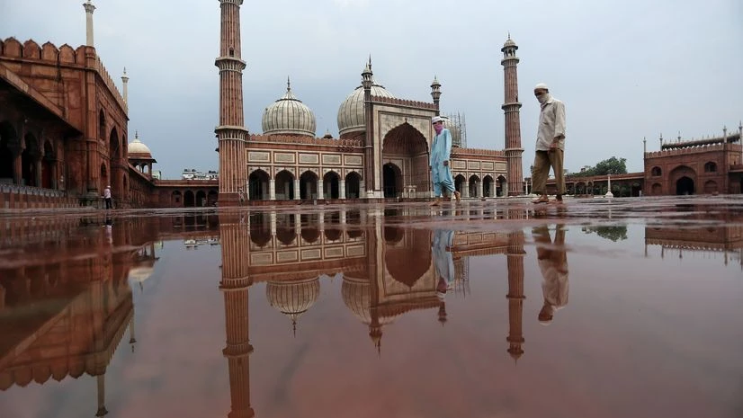 Rain, Delhi, Jama Masjid A view of Jama Masjid during the rain in New Delhi. Photo: ANI