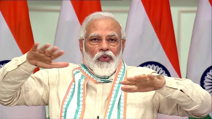 Prime Minister Narendra Modi PM Narendra Modi launches the Atma Nirbhar Uttar Pradesh Rojgar Abhiyaan