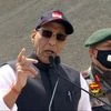 Defence Minister Rajnath Singh addresses Indian troops at Lukung in Leh on Friday.