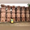 Ram Temple A worker cleans the stone keep for the construction of Lord Ram temple, at Karsewakpuram workshop in Ayodhya on Tuesday. Prime Minister Narendra Modi will lay the foundation stone of the Ram temple on 5th August.