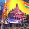 A digital billboard features proposed model of Ram temple on the occasion of foundation laying ceremony of Ayodhya's Ram Temple, at Times Square in New York.