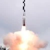 The extended range BrahMos supersonic cruise missile that was test-fired off the coast of Balasore on Wednesday. The missile can hit targets at a range of more than 400 kms. It is fitted with new indigenous booster and airframe.