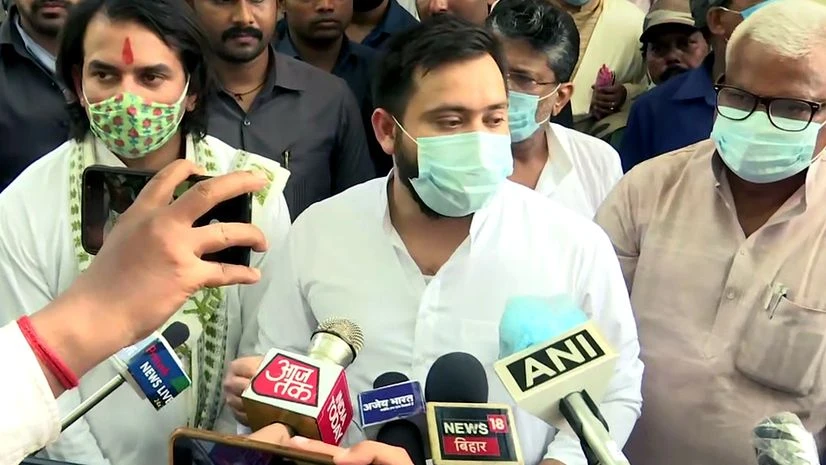 Tejashwi Yadav, RJD, RJD leader Tej Pratap Yadav and Tejashwi Yadav speaks to media after filing their nomination papers ahead of the Bihar assembly polls in Samastipur.