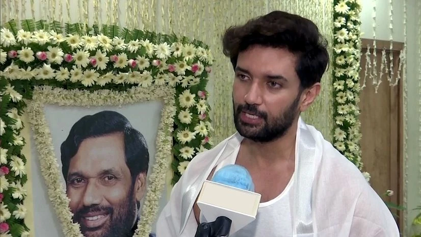 Chirag Paswan Chirag Paswan son of Union Minister Late Ram Vilas Paswan speaks to media as he performs rituals for his father, in Patna.
