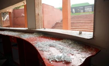Haryana passes bill to recover damages to property during protests Vandalised ticket counters seen after farmers' tractor rally, at Red Fort in New Delhi