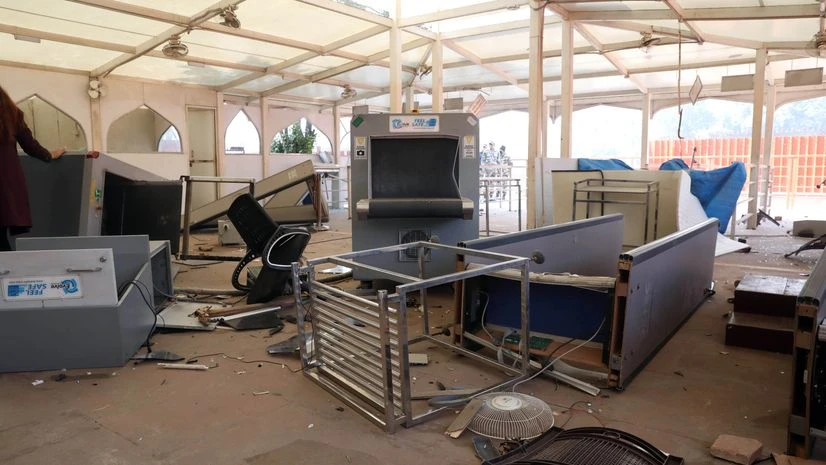 Vandalised Security check machines seen after farmers' tractor rally, at Red Fort in New Delhi Vandalised Security check machines seen after farmers' tractor rally, at Red Fort in New Delhi