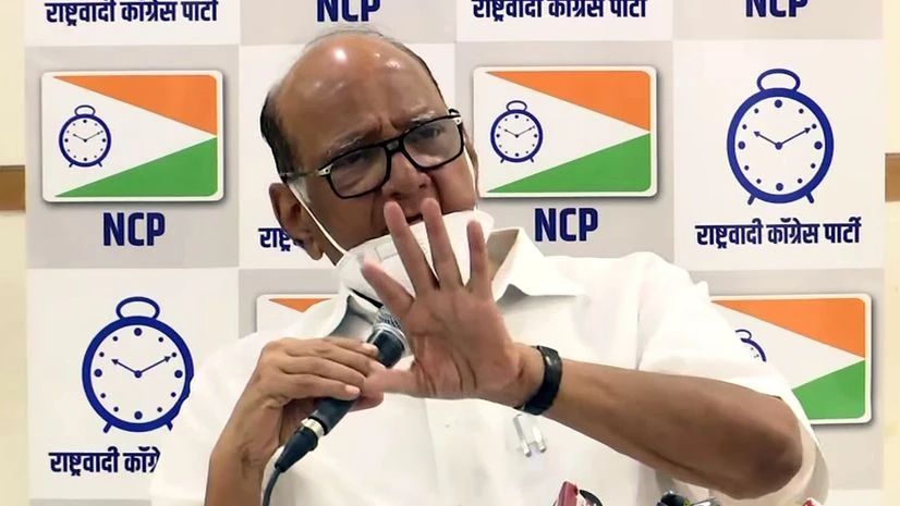 NCP Chief Sharad Pawar addressing a press conference in Mumbai NCP Chief Sharad Pawar addressing a press conference in Mumbai