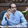 Maharashtra Chief Minister Uddhav Thackeray speaks during a virtual meeting