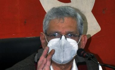 Farms laws repealed in view of upcoming Assembly polls: Sitaram Yechury CPI(M) General Secretary Sitaram Yechury addresses a press conference