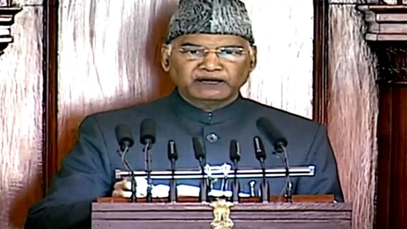 Ram Nath Kovind, Budget 2021 President Ram Nath Kovind addresses during the Budget Session of Parliament, in New Delhi on Friday.