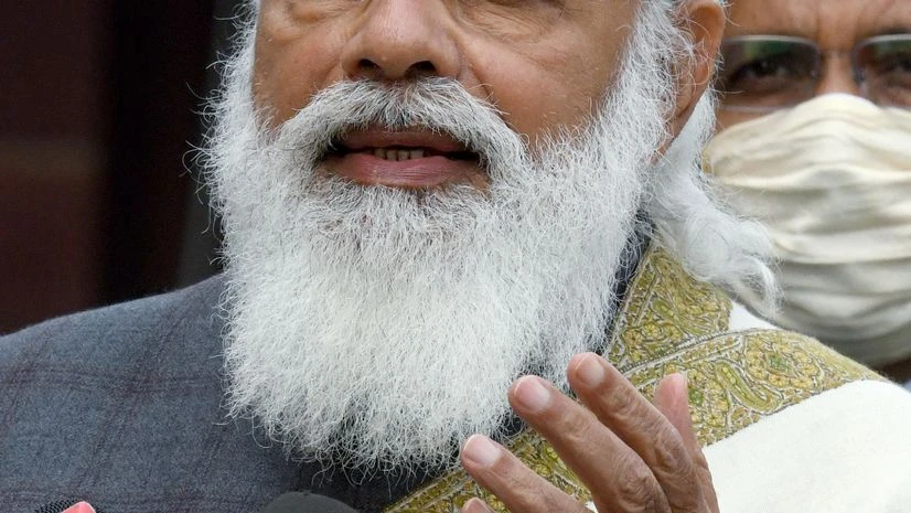 Narendra Modi, Budget 2021 Prime Minister Narendra Modi arrives to address media before the Budget Session of Parliament, in New Delhi on Friday.