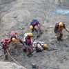 ITBP personnel rescuing people from the washout near the Tapovan dam after the Glaciar burst in Chamoli on Monday.