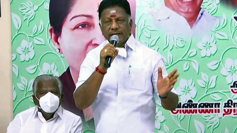 O Panneerselvam, AIADMK Tamil Nadu Deputy Chief Minister O Panneerselvam addresses ahead of the state assembly election, in Chennai. (Photo: ANI)