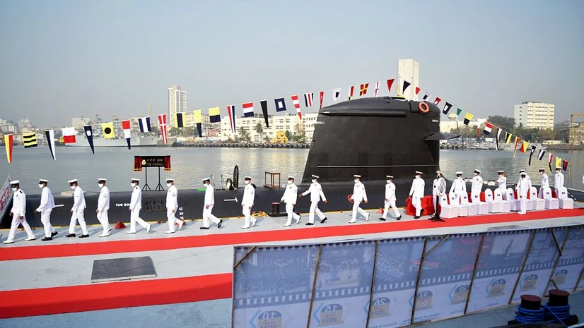 INS Karanj Scorpene-class submarine INS Karanj being commissioned into the Indian Navy in Mumbai on Wednesday.
