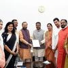 A delegation of MPs from Odisha led by Union Minister for Petroleum and Natural Gas Dharmendra Pradhan meets Union Minister of Environment, Forest, and Climate Change Prakash Javadekar regarding Forest Fire in Simlipal National Park, in New Delhi on