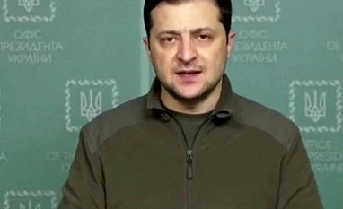Ukraine's leader pushes for fuller NATO embrace, advanced weaponry Ukraine President Vladimir Zelensky addresses the media on the Ukraine-Russia war, in Kyiv on Saturday.
