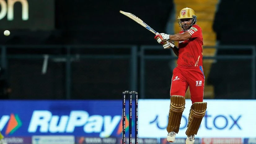 Punjab Kings Shikhar Dhawan plays a shot during the Indian Premier League 2022 match between Chennai Super Kings and Punjab Kings at Wankhede Stadium in Mumbai on Monday. ( Punjab Kings Shikhar Dhawan plays a shot during the Indian Premier League 2022 match between Chennai Super Kings and Punjab Kings at Wankhede Stadium in Mumbai on Monday. (