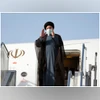 Ebrahim Raisi Iranian President Ebrahim Raisi waves to media and officials as he boards his plane departing Tehran's Mehrabad airport for a trip to Oman, Monday, May, 23, 2022. AP/PTI