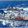 MAY 24, 2022** Mumbai: JS Kashima & JS Shimakaze ships of Japan Maritime Self-Defense Force during a bilateral exercise with Indian Navy Ship (INS) Aditya in the Arabian Sea. (PTI Photo