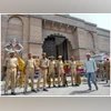 Gyanvapi Masjid Varanasi: Security personnel keep vigil during the Friday prayers, outside Gyanvapi Masjid in Varanasi, Friday, May 27, 2022. (PTI Photo)(