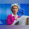 Ursula von der Leyen European Commission President Ursula von der Leyen talks with the press after an extraordinary meeting of EU leaders to discuss Ukraine, energy and food security at the Europa building in Brussels, Monday, May 30, 2022. European Union leaders agreed