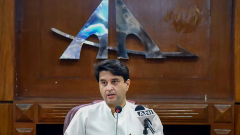 Jyotiraditya M. Scindia JUNE 7, 2022** New Delhi: Union Minister for Civil Aviation Jyotiraditya M. Scindia addresses a press conference to announce India's first-ever Aero Sports Policy, in New Delhi. (PTI Photo)(