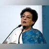 Delegation led by NCW's Rekha Sharma to visit unrest-hit Sandeshkhali today National Commission for Women (NCW) chairperson Rekha Sharma addresses the National Seminar on Anti Human Trafficking, at Sher-i-Kashmir International Convention Centre (SKICC) located on the banks of Dal Lake, in Srinagar on Thursday.