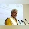 Jammu and Kashmir Lieutenant Governor Manoj Sinha addresses the National Seminar on Anti Human Trafficking oganised by National Commission for Women, at Sher-i-Kashmir International Convention Centre (SKICC) located on the banks of Dal Lake, in Srin Jammu and Kashmir Lieutenant Governor Manoj Sinha