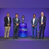 Former cricketers Virender Sehwag and Muttiah Muralitharan along with ICC CEO Geoff Allardyce and BCCI Secretary Jay Shah pose for a photo with the ICC Men's Cricket World Cup trophy during the press conference regarding the announcement of the tour Former cricketers Virender Sehwag and Muttiah Muralitharan along with ICC CEO Geoff Allardyce and BCCI Secretary Jay Shah pose for a photo with the ICC Men's Cricket World Cup trophy during the press conference regarding the announcement of the tour