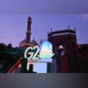 G20 logo illuminates at the main gate of Jama Masjid ahead of G20 Summit, in New Delhi on Friday. G20 logo illuminates at the main gate of Jama Masjid ahead of G20 Summit, in New Delhi on Friday.