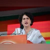 Congress General Secretary Priyanka Gandhi Vadra addresses the public meeting ahead of Chhattisgarh Assembly elections, in Bilaspur on Monday. Congress General Secretary Priyanka Gandhi Vadra (Photo: ANI)
