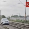 Viral video: Woman drives car on railway track near Hyderabad, train movement disrupted