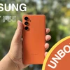 Samsung Galaxy F55 5G | Unboxing and hands-on | Apricot Crush (vegan leather finish)